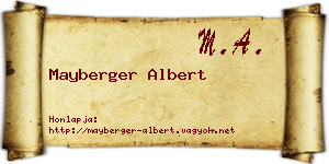 Mayberger Albert névjegykártya