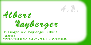 albert mayberger business card